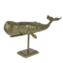 WHALE XXL ON STAND DECO BRONZE COLOR ALU 
